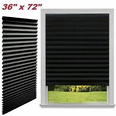 US Paper Pleated Shade Window Blind Sun UV Half Blackout Blind Roller Decor 72'' • $6.73