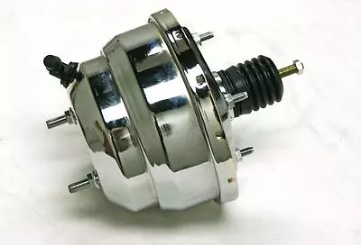 8  Dual Universal Chrome Power Brake Booster Muscle Car Hot Rod Rat Rod Chevy GM • $73.87