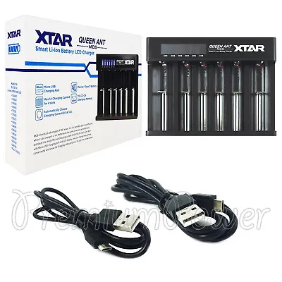 XTAR Queen Ant MC6 Smart LCD USB Charger For Li-ion 650 16340 18350 26650 • £45.43