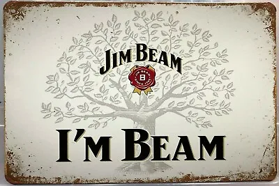 $10 • Buy JIM BEAM Rustic Look Vintage Tin Metal Sign Man Cave, Shed-Garage & Bar Sign