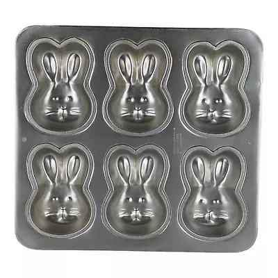 Vintage 1992 Wilton Easter Bunny Rabbit Face Mini Cake Pan 6 Molds #2105-4426 • $9.99