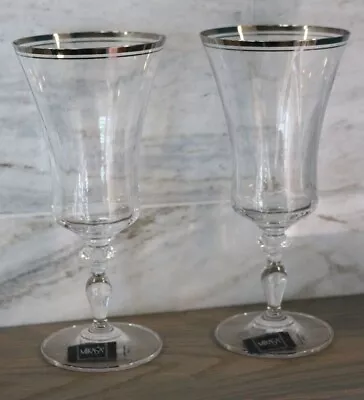 Mikasa JAMESTOWN PLATINUM Crystal Iced Tea & Wine Glasses • $24