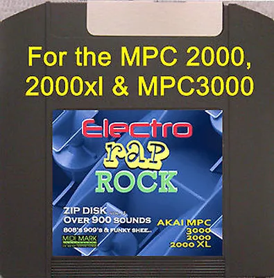 Akai Mpc 3000 LE 2000 XL Zip Disk Vol. 4 ELECTRO Rap Rock Techno Mpc2000 Sounds • $74.94