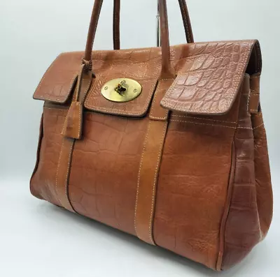 Mulberry Bayswater Turn Lock Gold Hardware Hand Bag  Leather Brown From Japan • $218