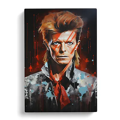 David Bowie Hard Edge Canvas Wall Art Print Framed Picture Decor Living Room • £34.95