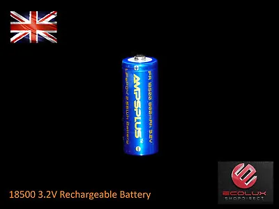 18500 3.2V Battery 800mAh LiFePO4 Lithium Rechargeable Solar Light UK Batteries • £4.99