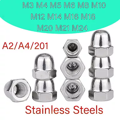 Acorn Hex Dome Cap  Nuts Metric A2 A4 Stainless Steel M3 M4 M5 M6 M8 M10 M12~24 • $3.55