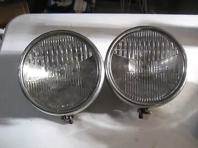 1928-1931?? Pair Ford Model A Twolight Headlamps Assembly Buckets Glass Bezel • $150