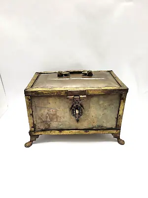 Primitive Brass Box/ Chest Trinket Storage Box Art & Crafts ''Rare'' • $75.57