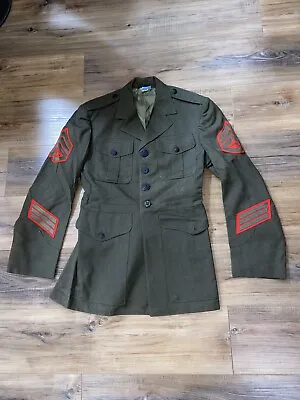 Vietnam War Era US Marine Corps Sergeant Green Dress Jacket-Named 1960 37S • $14.97