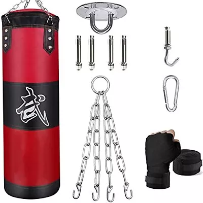 ZERUIDM Hanging Punching Bag Set Unfilled Heavy Boxing Bag Kickboxing Bag Fo... • $53.65