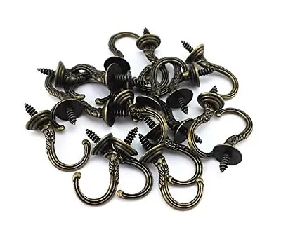 20Pcs Vintage Carving Screw-In Wall Ceiling Hooks Cup Hooks Hanger 1/2Inch Open • $16.40
