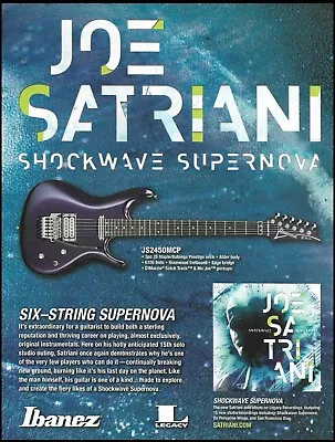 Joe Satriani Shockwave Supernova Ibanez JS Series JS2450MCP Guitar 8 X 11 Ad • $4