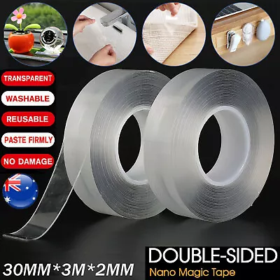 2 Pack Double-Side Nano Tape Gel Traceless Clear Invisible Adhesive Transparent • $14.99