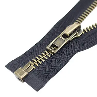 Brass Separating Jacket Zipper Y Teeth Metal Crafts Heavy Duty Coat Zip 28 Inch • $15.37