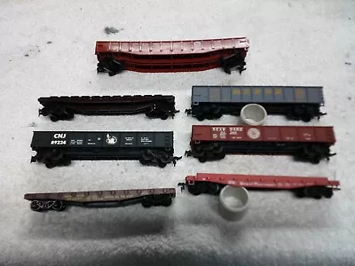 H/o Scale Lot Of 7 Assorted Flat And Gondola.  Various Makers • $9.99