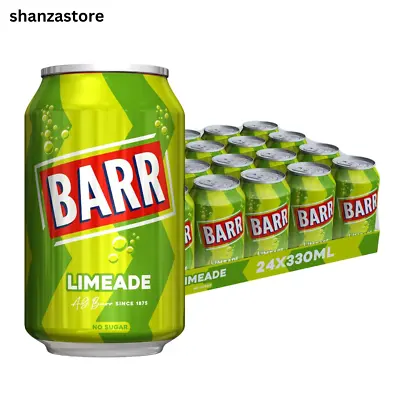 BARR Since 1875 Zingy Limeade No Sugar Lime Flavoured - 24 X 330ml Cans • £15.99