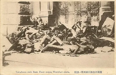 Japan Yokohama Cash Bank Front Corpse Wretched State Postcard • $32.40