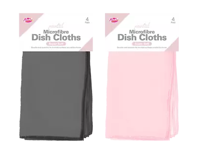 Microfibre 4 Pack Cleaning Cloths Kitchen Ultra Clean Dish Towels Drying Dishes • £4.50