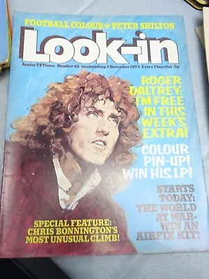 Look-in TV Magazine Nov 3rd 1973 Roger Daltrey Centre Pages Poster • £15