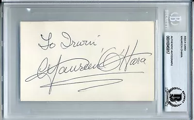 Maureen O'Hara Actress Signed Index Card  BAS Beckett Authentic Encapsulated • $99.99