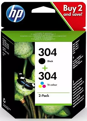 Original HP 304XL & 304 BK / Color Ink Cartridge For DeskJet 3760 3730 Lot • £25.01