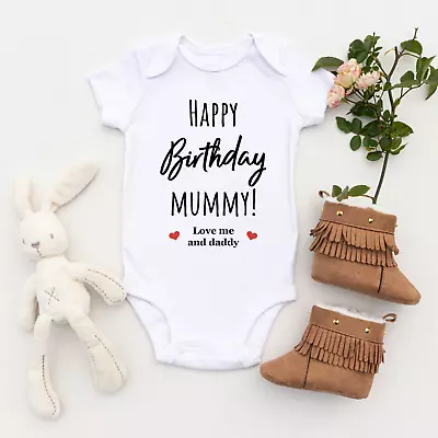 Happy Birthday Mummy Baby Grow Mum Baby Gift Mum Birthday Personalised Baby • £6.99