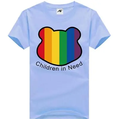 £10.99 • Buy Boys Rainbow Children In Need Printed T-Shirt Casual Novelty Cotton Shirts Tops