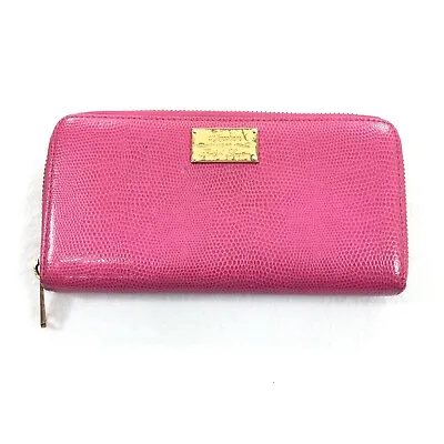Lauren Ralph Lauren Full Zip Slim Coin Purse Envelope Wallet Dark Pink Pockets • $15