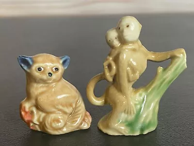 Wade Whimsies Figurine Set Mother Monkey And Baby With Bush Baby • $9.99