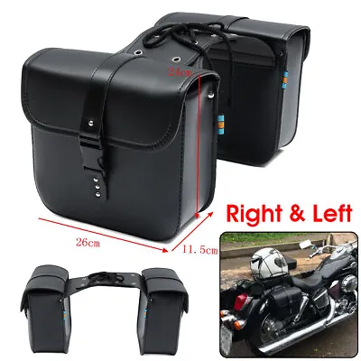 2PCS Motorcycle Side Saddle Bags Luggage Box Tool Pouch Saddlebag Universal  • $31.99