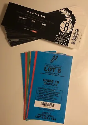 San Antonio Spurs VS Brooklyn Ticket Lot Of 52 Tickets & 8 Parking Passes • $30