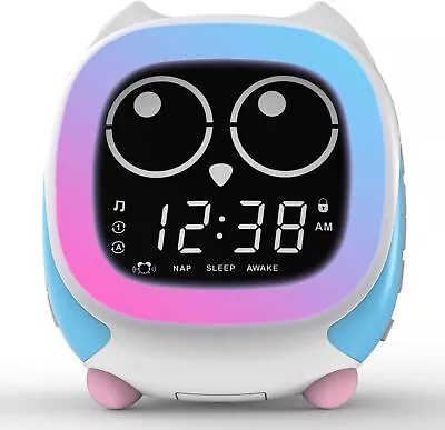 Addo Owl Alarm Clock Student Silent Bedroom Night Light Kids Tabletop Lamp AU • $61.99