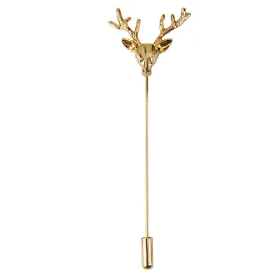 Deer Brooch For Men Gold Alloy Jacket Gift • £4.07