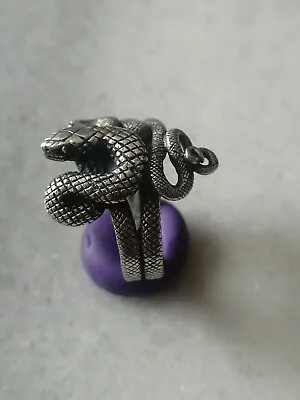 Antique  Rare Sterling Silver Snake -  Occult Magic   Ring US-12 • $340