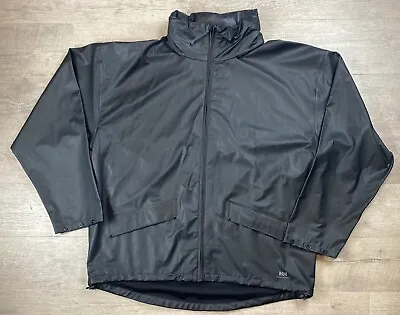 Helly Hansen Voss Jacket HELOX+ Rainwear Black 2XL Waterproof Hooded • $44.99