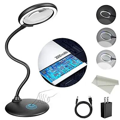 5X Rechargeable Magnifying Glass With Light And Stand  Dimmable • $35.23