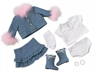 Feather Trim Jacket With Skirt Set  | Fits Most 15  Girl Dolls | 15 Inch Doll • $12