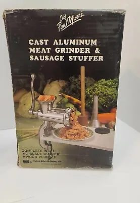 Hand Meat Grinder  Sausage Stuffer  VENISON Chef Paul Murre Cast Aluminum Hunter • $35.99