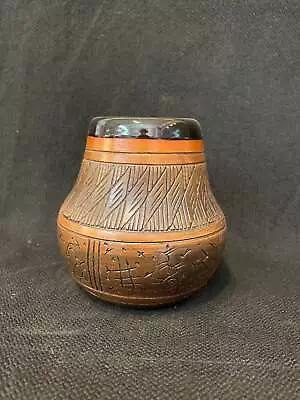 Authentic Navajo Etched Pottery; NEP7-A3; 4”H X 3.75”W; Maxine Platero • $22.50