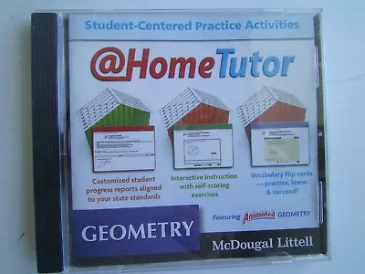 Geometry Grades 9-12 At-home Tutor: Mcdougal Littell High School Math (Holt M.. • $8.62