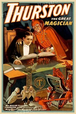 1910  Thurston The Great Magician  Magic Book Poster - 16x24 • $12.95
