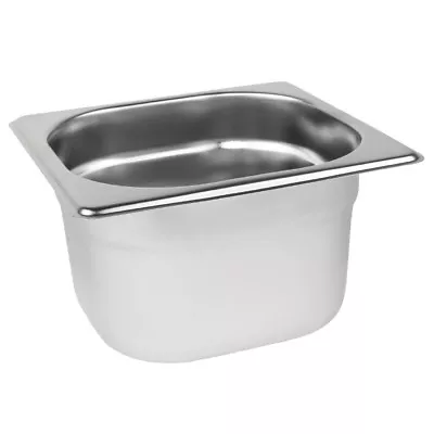 Gastronorm Pan 1/6 Size Stainless Steel Bain Marie Pot Food Storage Choose Depth • £7.99