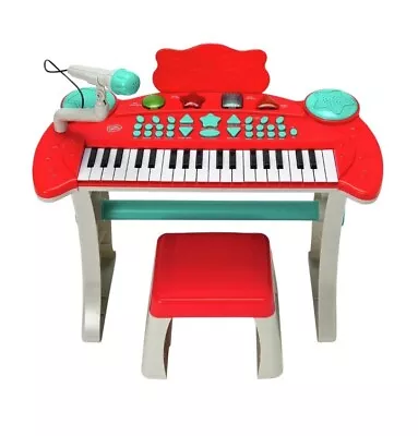 New 3pc Keyboard Mic Stand Stool Set Red Shade Kids Creative Music Sounds Play👌 • £49.99