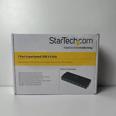 StarTech 7-Port SuperSpeed USB 3.0 Desktop Hub Black NEW SEALED • $44.97