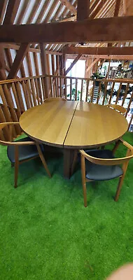 Round IKEA Wooden Dining Table And 4 Chairs • £200