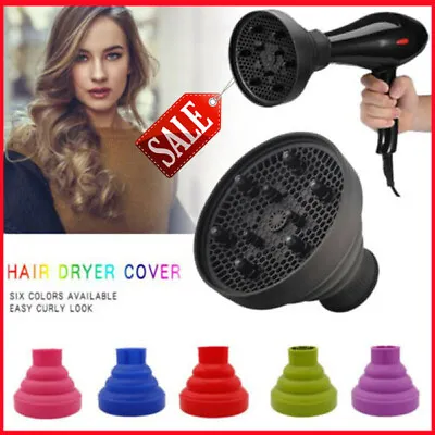 Professional Salon Universal Silicone Hair Dryer Diffuser Cover Foldable Travel • £4.31