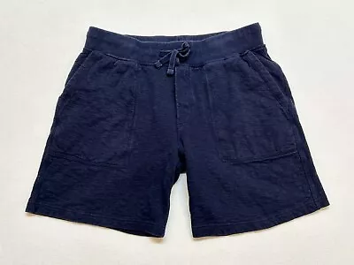 J Crew Mens Shorts Medium Blue Drawstring Pockets Knit Cotton Soft Lounge Adult • $12.98