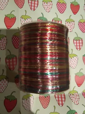 £3.50 • Buy 💛RAFFIA RIBBON Red Green & Gold 50m Reel ~ Perfect For Gift-wrapping/Crafts!💛