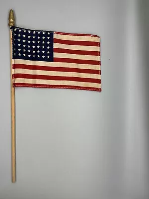 Vintage WWII American 48 Star Hand Held Cloth Parade Flag Patriotic VE & VJ Day • $19.99